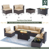 Outdoor Patio Furniture Set with Propane Fire Pit Table