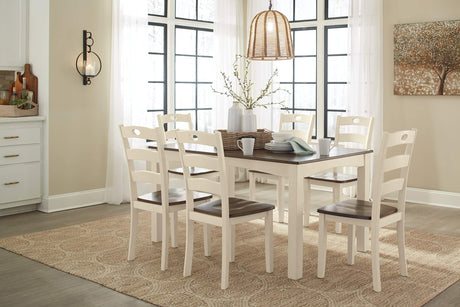 Woodanville 7 Piece Dining Room Set, Includes Table & 6 Chairs