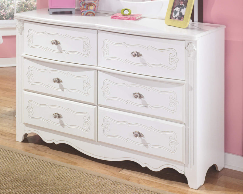 Exquisite Children's Glam Youth 6 Drawer Dresser, White