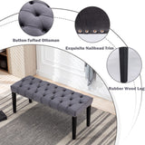 Button-Tufted Ottoman Bench, Upholstered Bedroom Benches