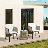 3 Piece Patio Bistro Set, Outdoor All-Weather Conversation Bistro Set