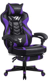 Purple Gaming Chair, Reclining Computer Chair with Footrest, High Back Gamer Chair with Massage, Large Computer Gaming Chair