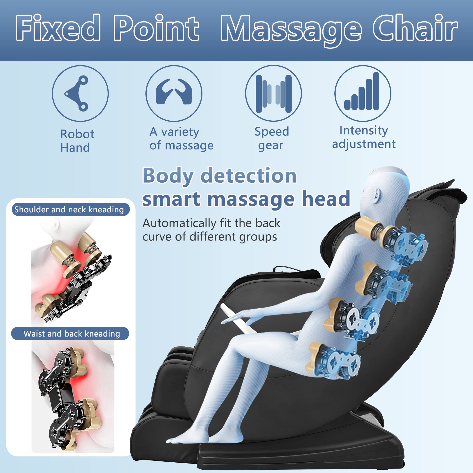 AeroLounge Zero Gravity Massage Chair – Heat Therapy & Remote Control Recliner