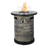 Outdoor Gas Propane Fire Pit Table,Porcelain Tile Top 22" Fire Bowl Column