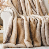 Luxury Faux Fur Throw Blanket, Soft Cozy Mink Fur Blanket for Couch, Sofa, Chair