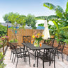 7-Piece Outdoor Wrought Iron Chairs and Table Patio Dining Furniture Set