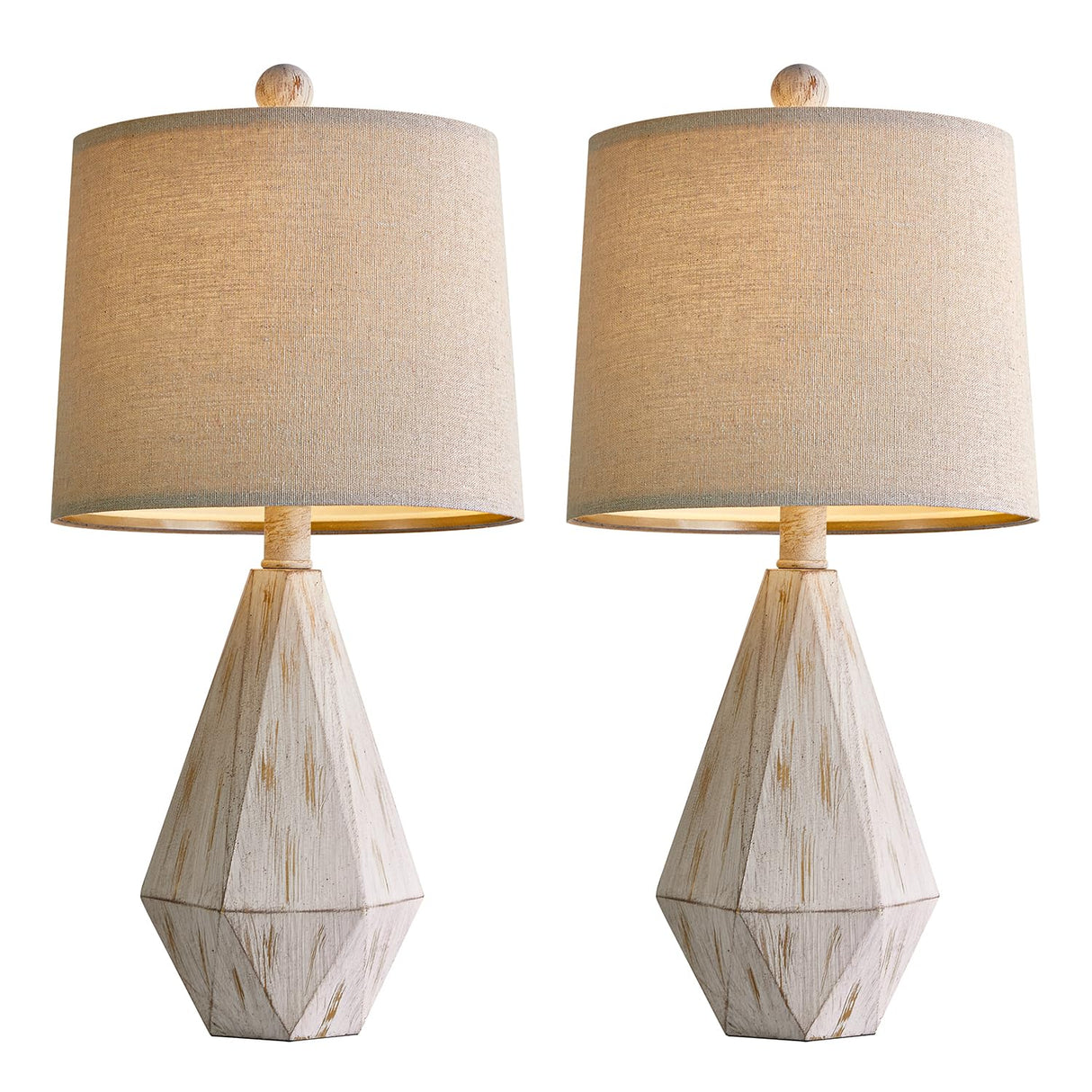 Rustic Table Lamp Set of 2 for Bedroom Living Room Vintage