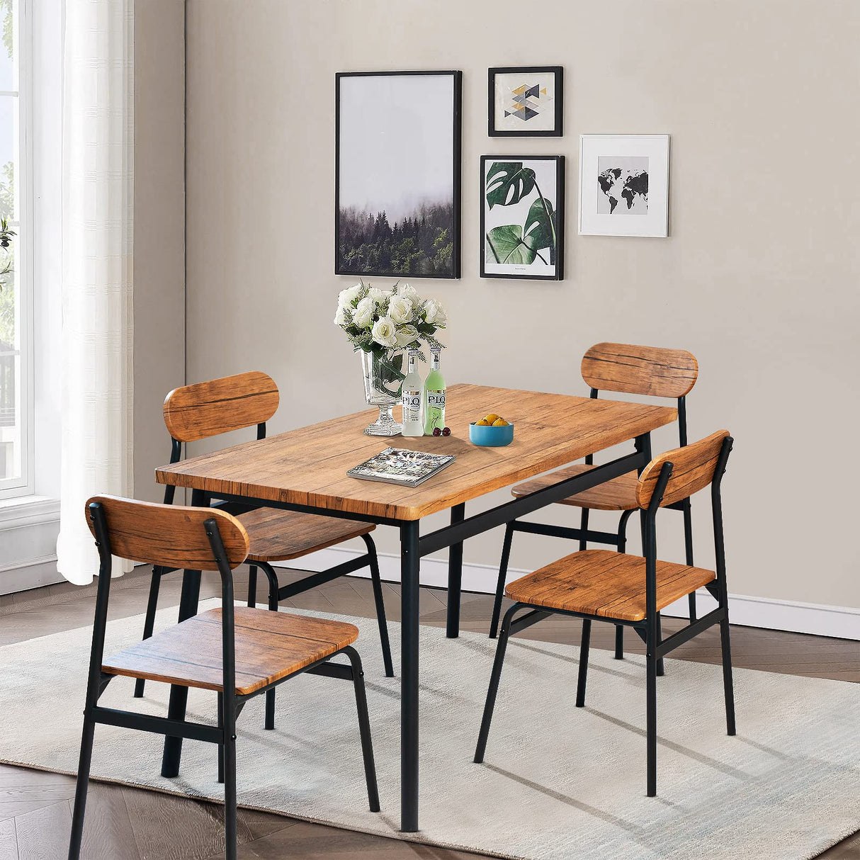 43 Inch Dining Table Set for 4