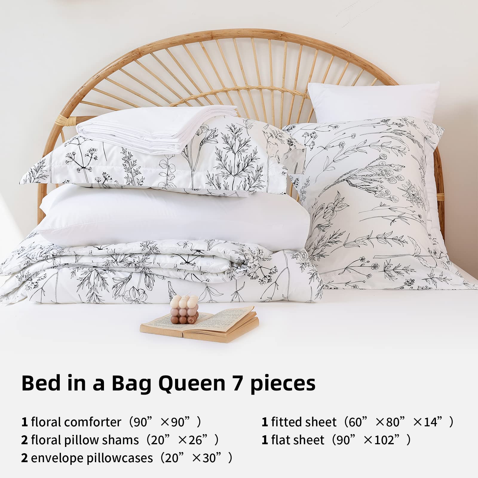 Queen Comforter Set Bed in a Bag Queen White Comforter Queen Size Sets