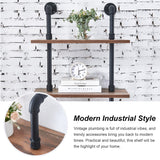 Industrial Bookshelf, 6-Tier Industrial Pipe Bookshelf, Wall Mounted Ladder Shelves