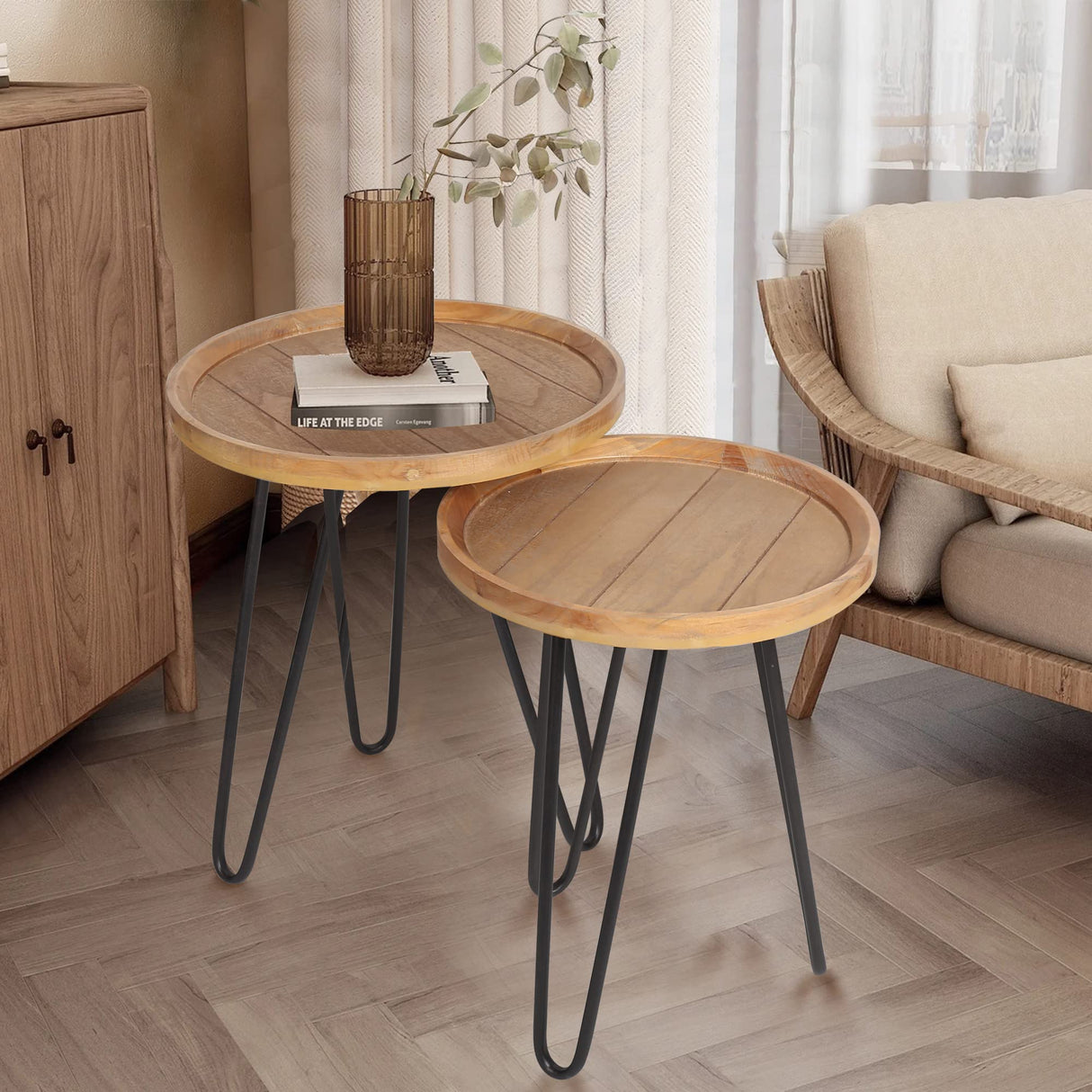 Nesting Tables for Living Room, Round Nesting Coffee Table