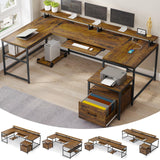 U Shaped Desk, Reversible L Shaped Home Office