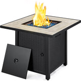 30" Propane Gas Fire Table 50,000 BTU Square Gas with Ceramic Tabletop