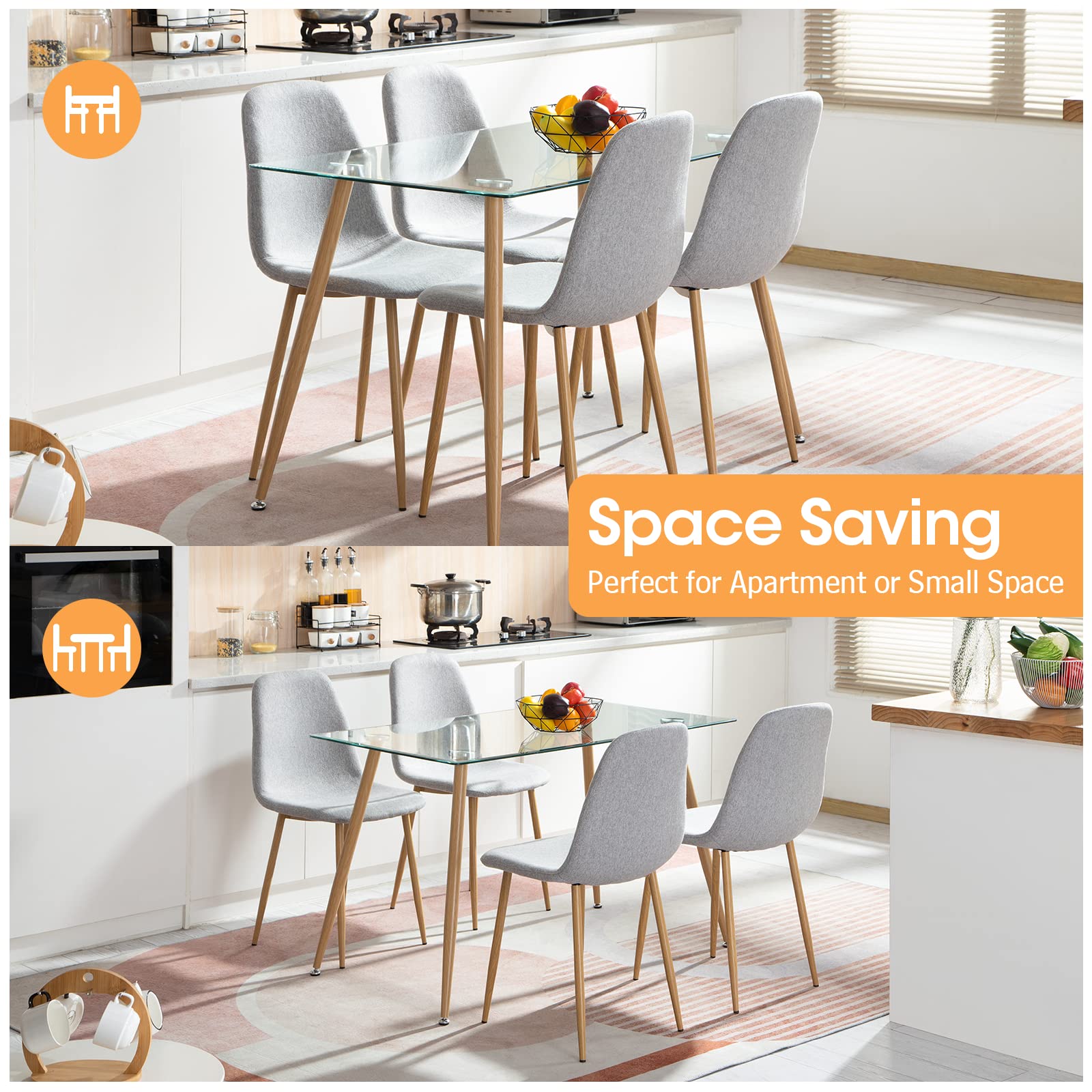 Modern Dining Room Table Set 5 Pieces