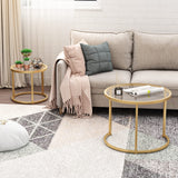 Gold Nesting Coffee Table Set of 2