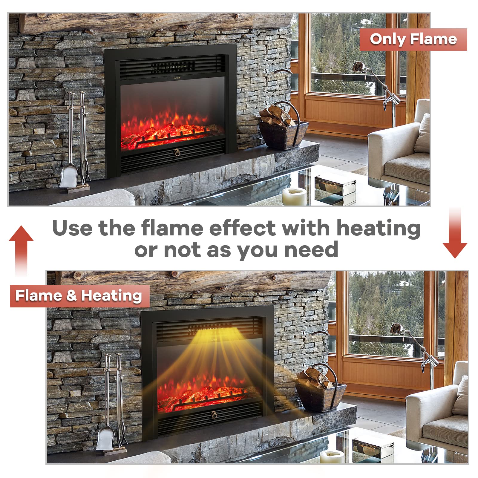 Wall Recessed/Mounted, Freestanding Fireplace