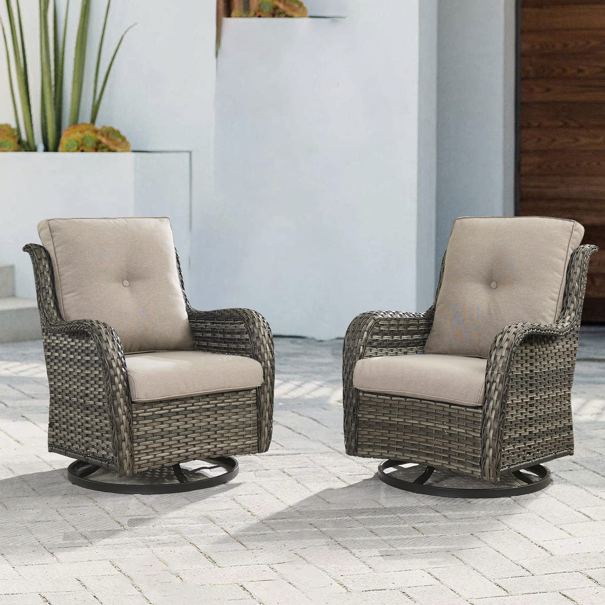 Wicker Patio Furniture Set - 7 Seater Rattan