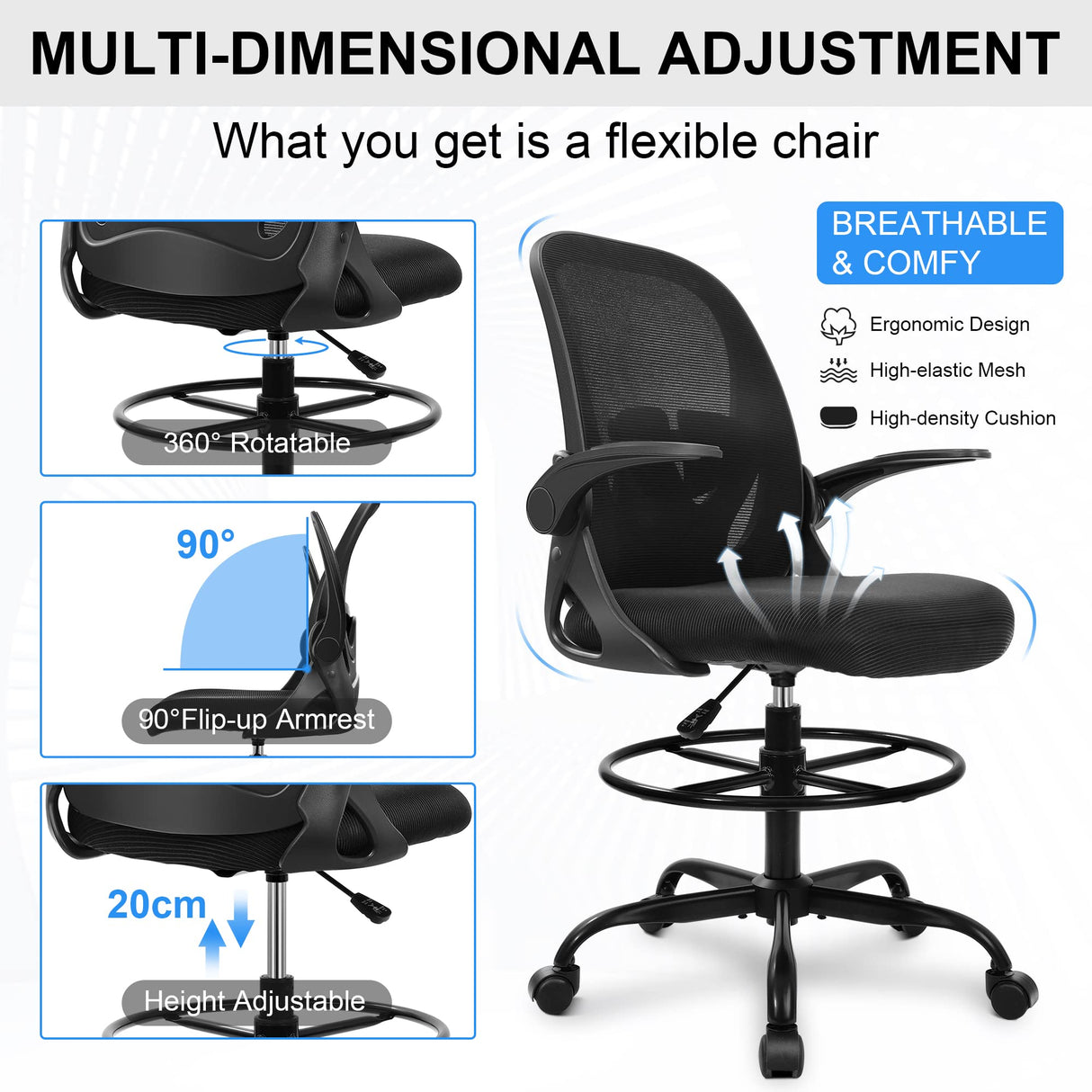 Drafting Chair Tall Office Chair