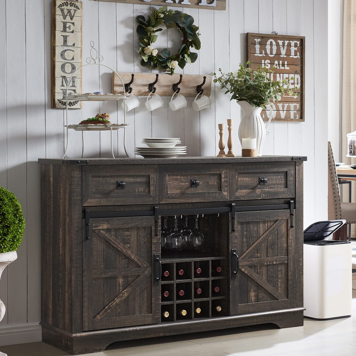 Farmhouse Buffet Cabinet with Storage