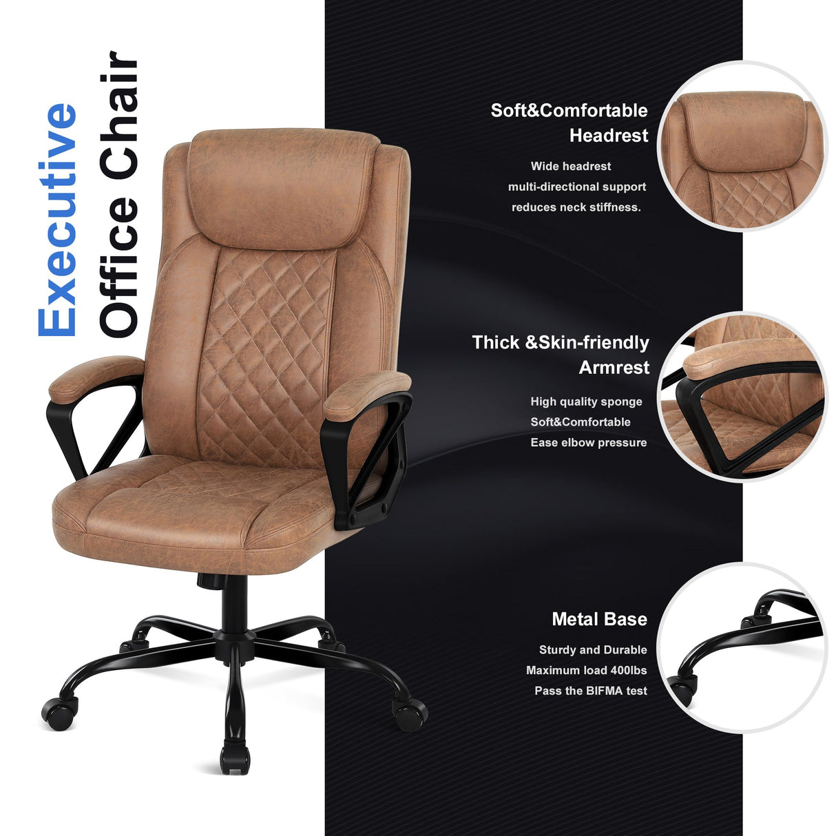 Executive Desk Chair, Big and Tall Office Chair