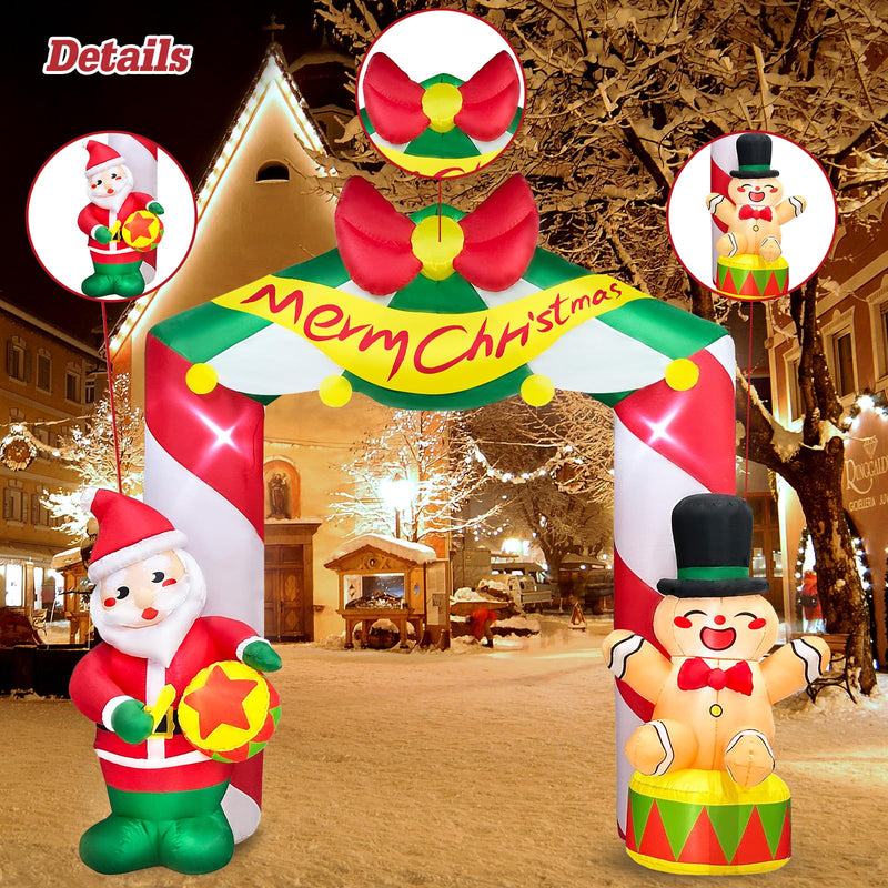 10 FT Christmas Inflatables Arch Outdoor Decorations, Christmas Archway Inflatable