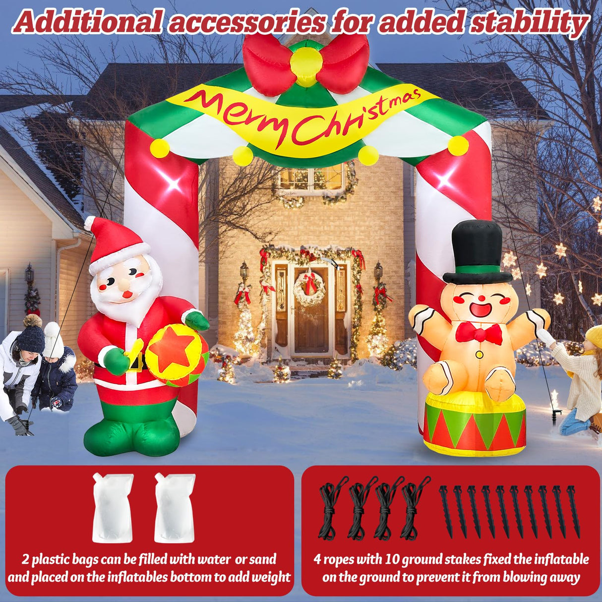 10 FT Christmas Inflatables Arch Outdoor Decorations