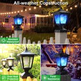 Solar Post Flame Light, Outdoor Deck Fence Post Cap LED Light, Waterproof