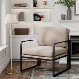 Upholstered Living Room Chairs Linen Arm Chair Accent Chairs