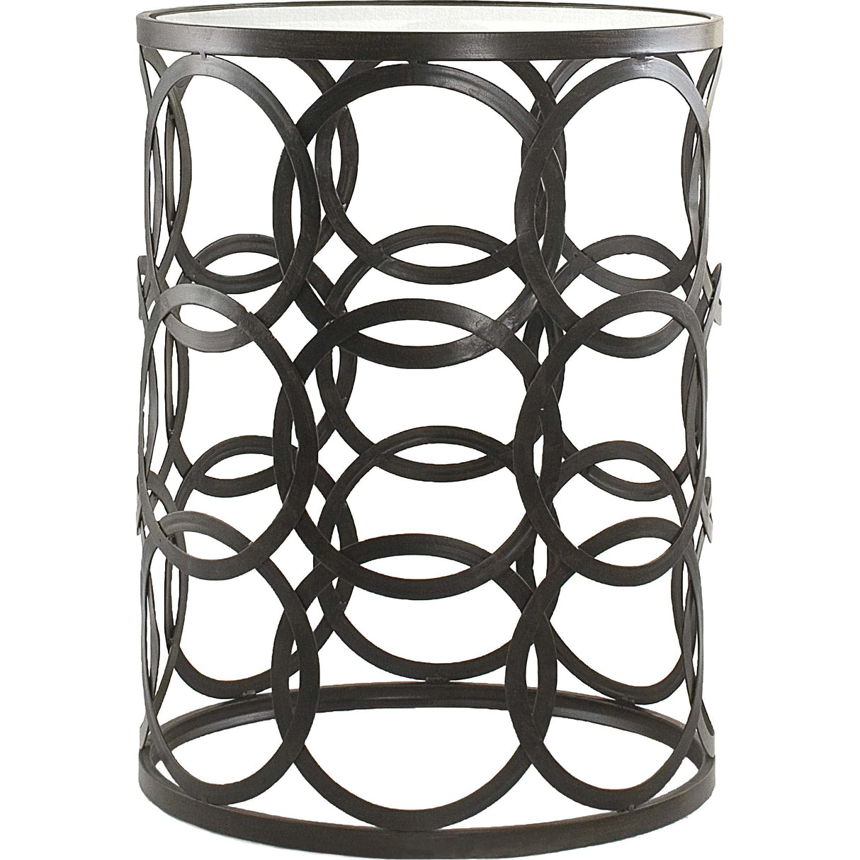 Interlocking Circles Side Accent Table, 22"H x 16.75"W x 16.75"D