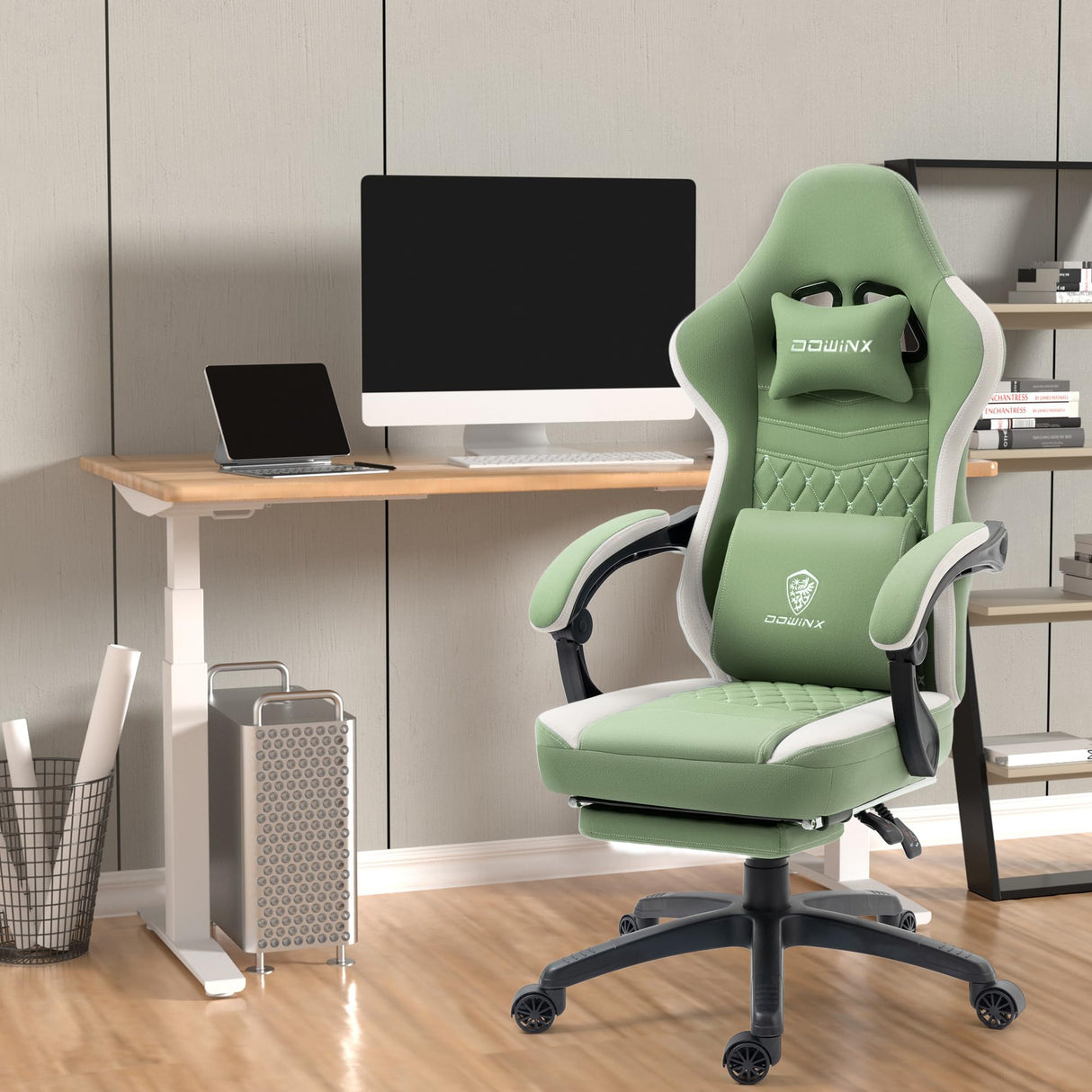 Gaming Chair Breathable Fabric Computer Chair with Pocket Spring Cushion