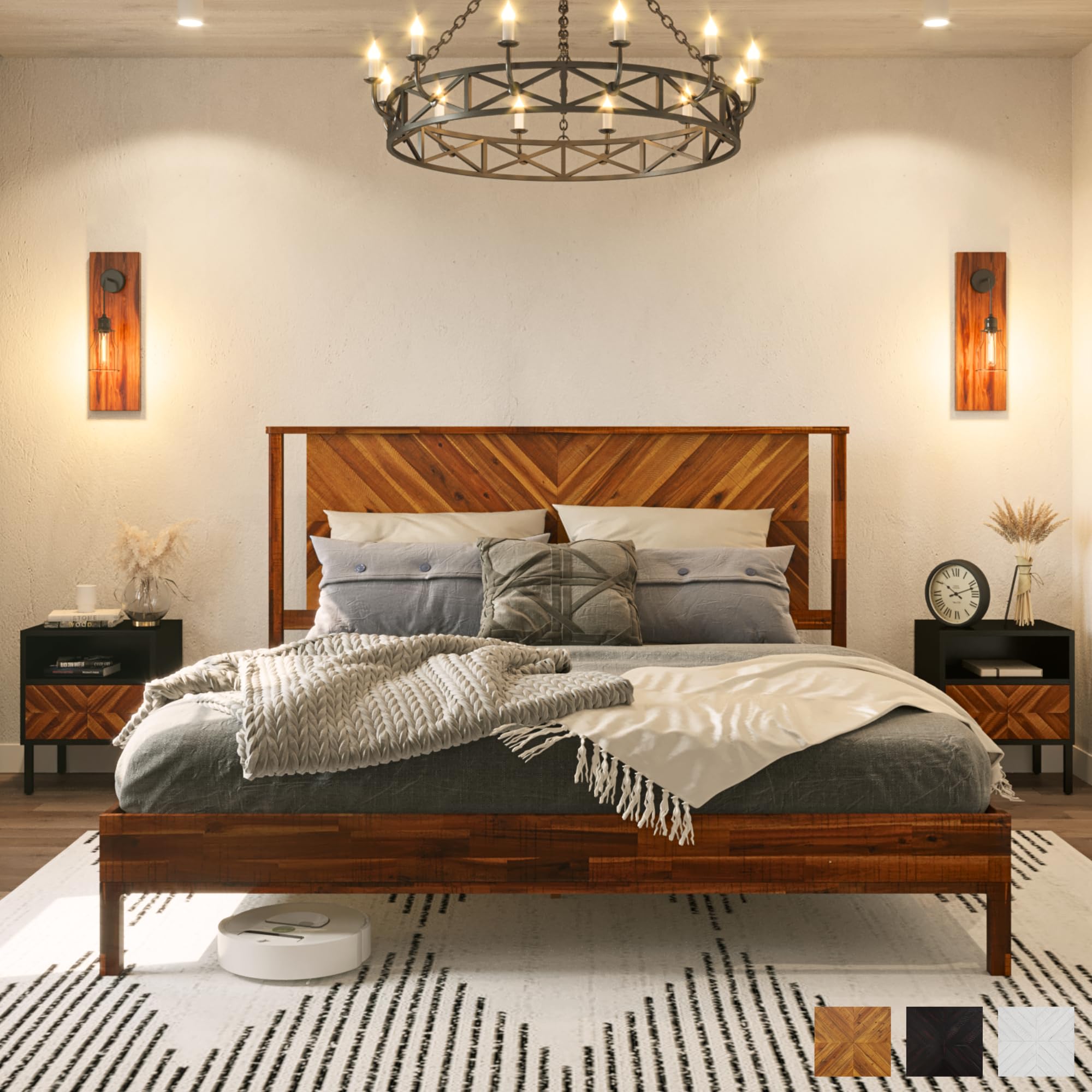 Vivian 14 Inch Deluxe Bed Frame with Headboard