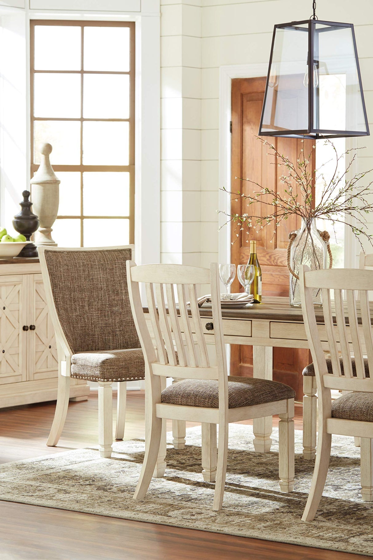 Bolanburg Farmhouse Dining Table with Drawers, Seats up to 6, Whitewash