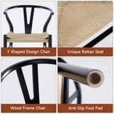 Wishbone Chairs for Dining Room Solid Wood Rattan Chair