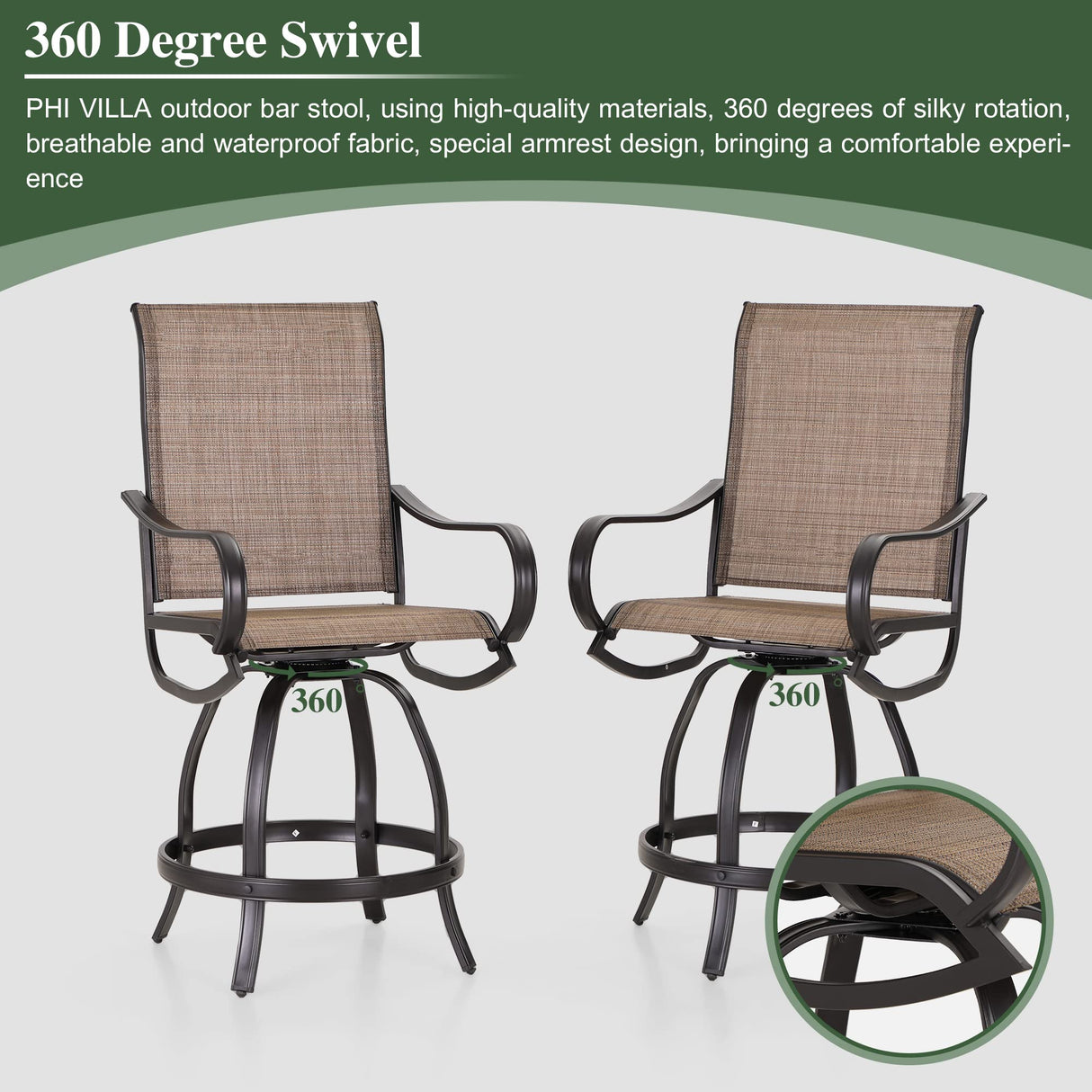 3PCS Patio Bar Set with Metal Bar Height Table