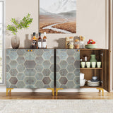 4 Doors Buffet Sideboard Shelf Industrial Storage