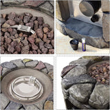 Gas Fire Pit, 28 Inch 40,000 BTU Propane Fire Outdoor w/Natural Stone