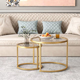 Gold Nesting Coffee Table Set of 2