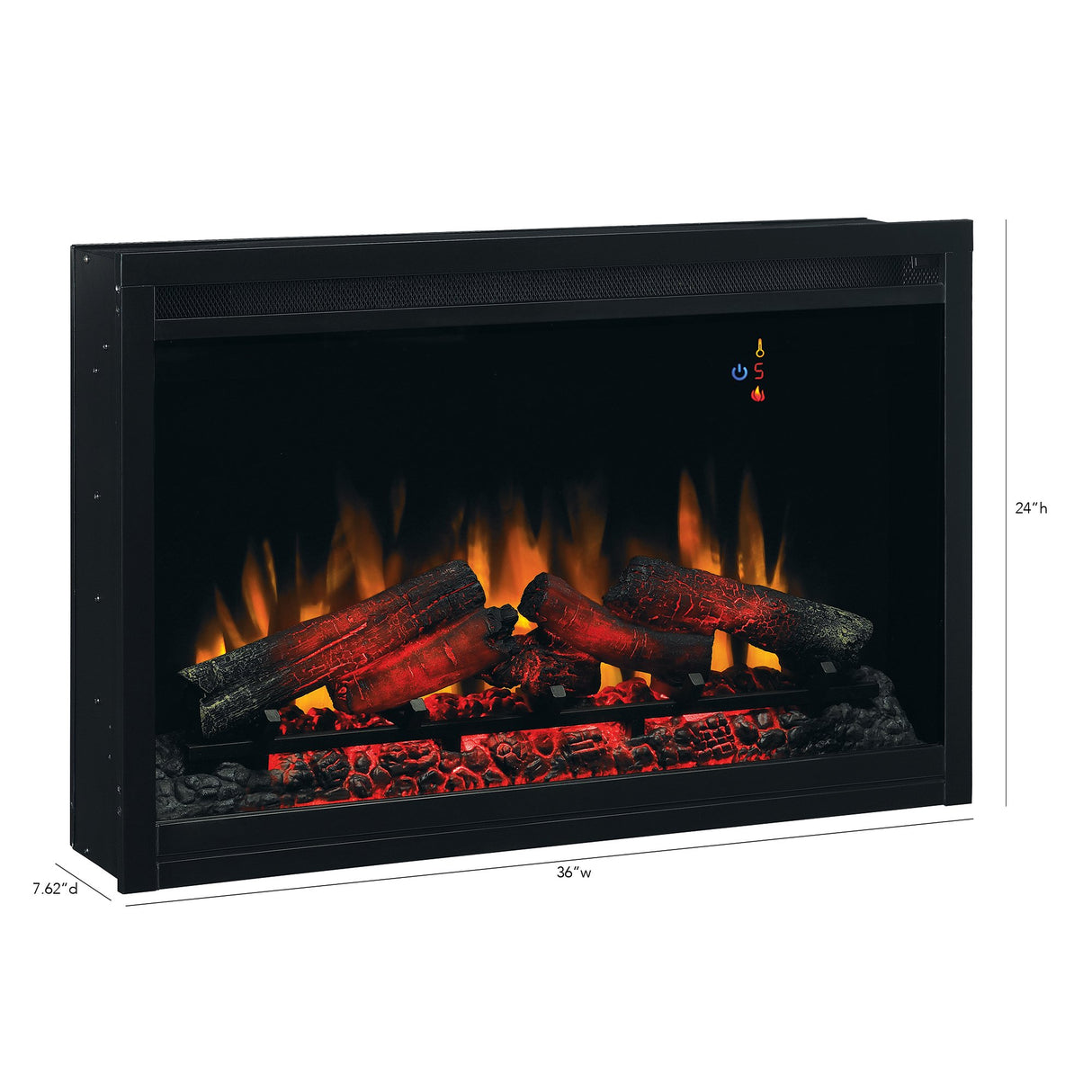 36" Traditional Built in Electric Fireplace Insert