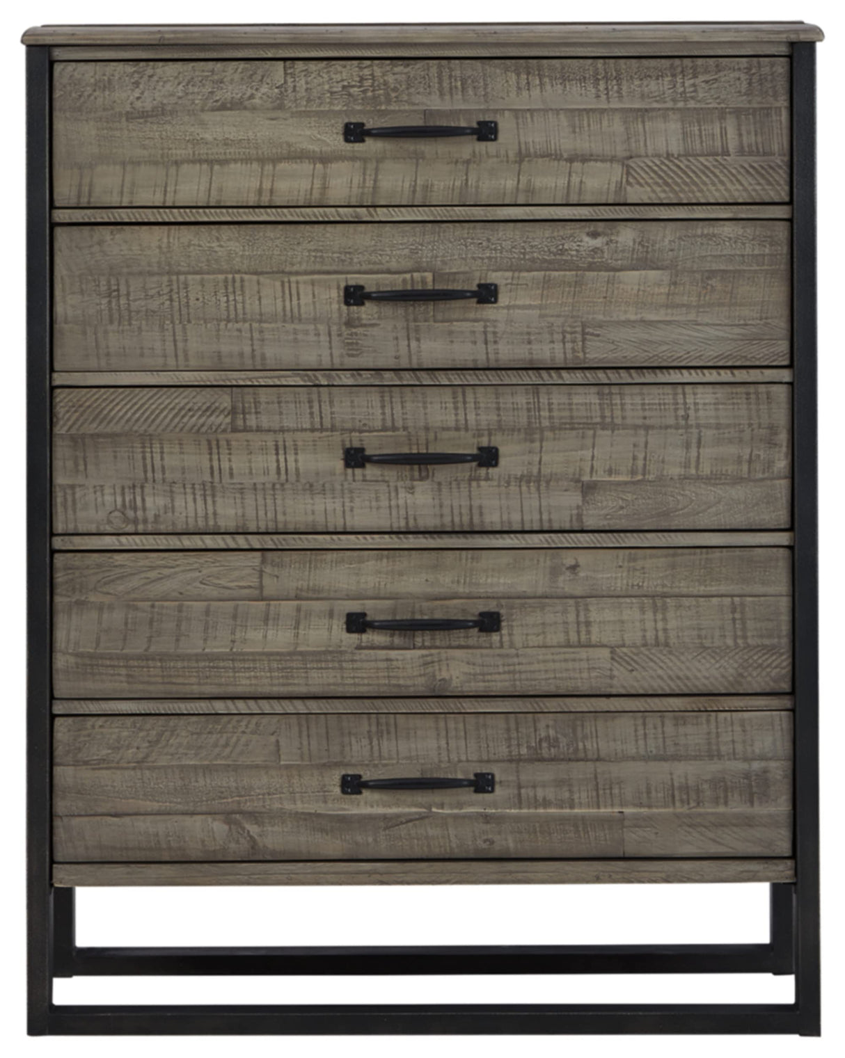 Brennagan Modern Vintage 5 Drawer Chest of Drawers, Grayish Brown