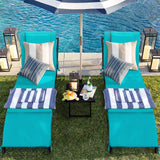 Lounge Chairs for Outside 3 Pieces Patio Adjustable Chaise Lounge