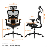 Prestige Ergonomic Office Chair - Height Adjustable Backrest Lumbar Support