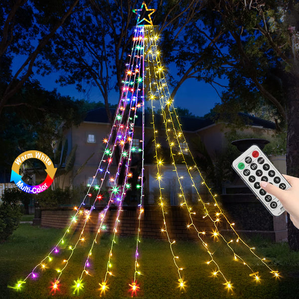 Christmas String Lights 320 LED Christmas Decorations Star Waterfall Lights