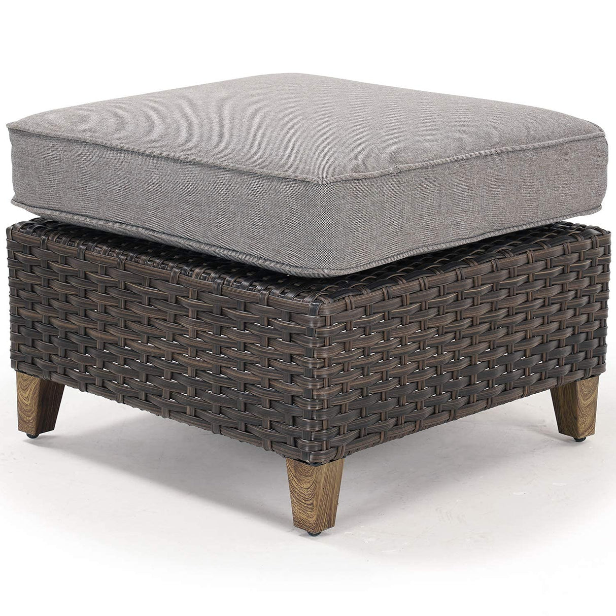 Ottoman Footstool Rest with Premium Fabric Soft Removable Cushion