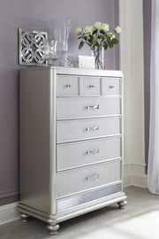 5 Drawer Chest with Faux Shagreen Drawer Fronts