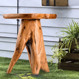 Mushroom Side Table, 18.9 inch Tall Live Edge Wood Stool