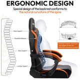 Gaming Chair Ergonomic Racing Style Recliner with Massage Lumbar Support, Office Armchair for Computer PU Leather E-Sports Gamer Chairs