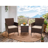 Patio Furniture Set 3 Pieces All-Weather Rattan Outdoor Furniture Patio Chairs