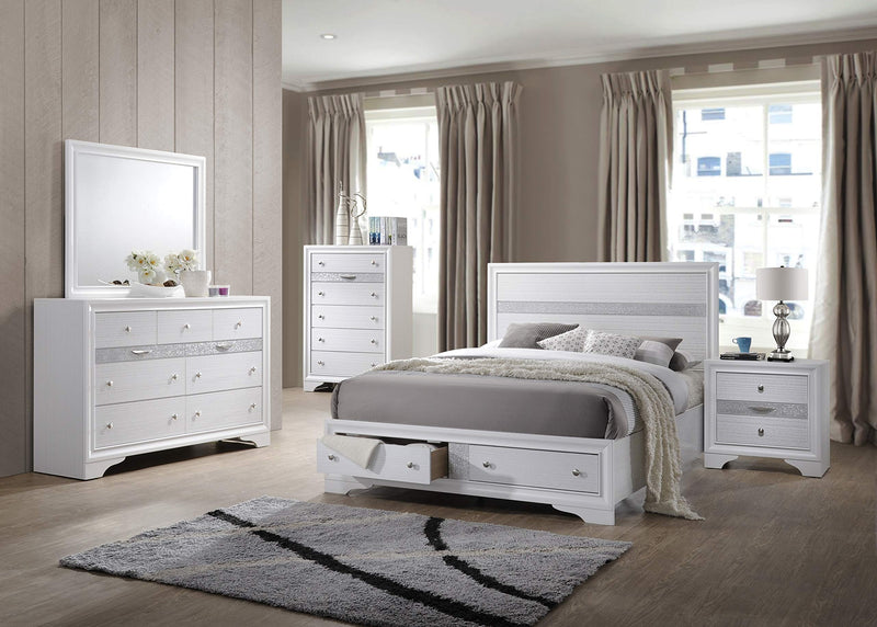 6-Piece Watson King Size Bedroom Set. Bed, Dresser, Mirror, Chest & 2 Night Stands