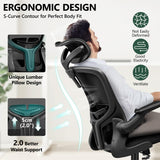 Office Chair Ergonomic Desk Chair with Headrest, High Back Computer Chair