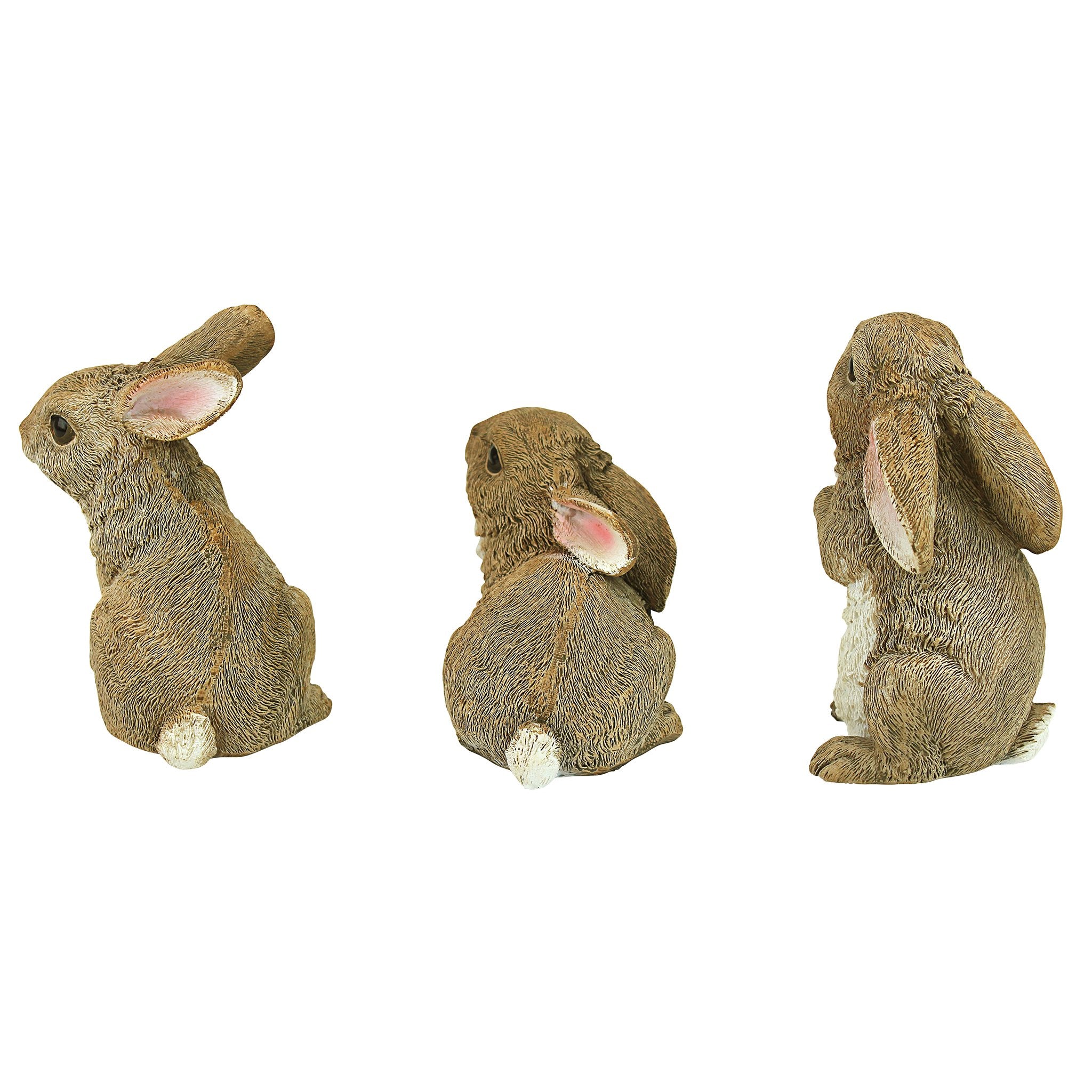 QM92008 The Bunny Den Rabbits Indoor/Outdoor Garden Animal Statues